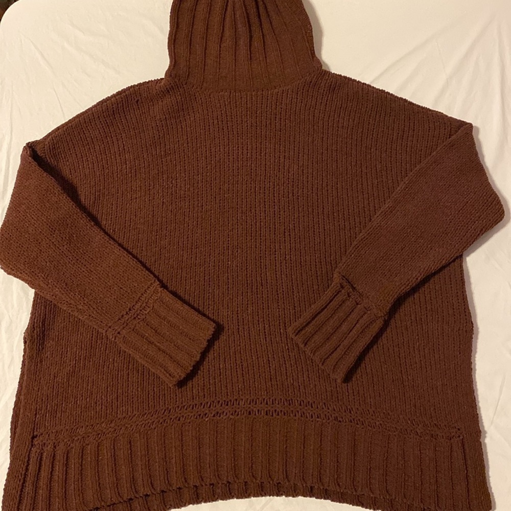 Aerie Burgundy Chenille Oversized Turtleneck Sweater Size Small NWOT - Picture 4 of 9